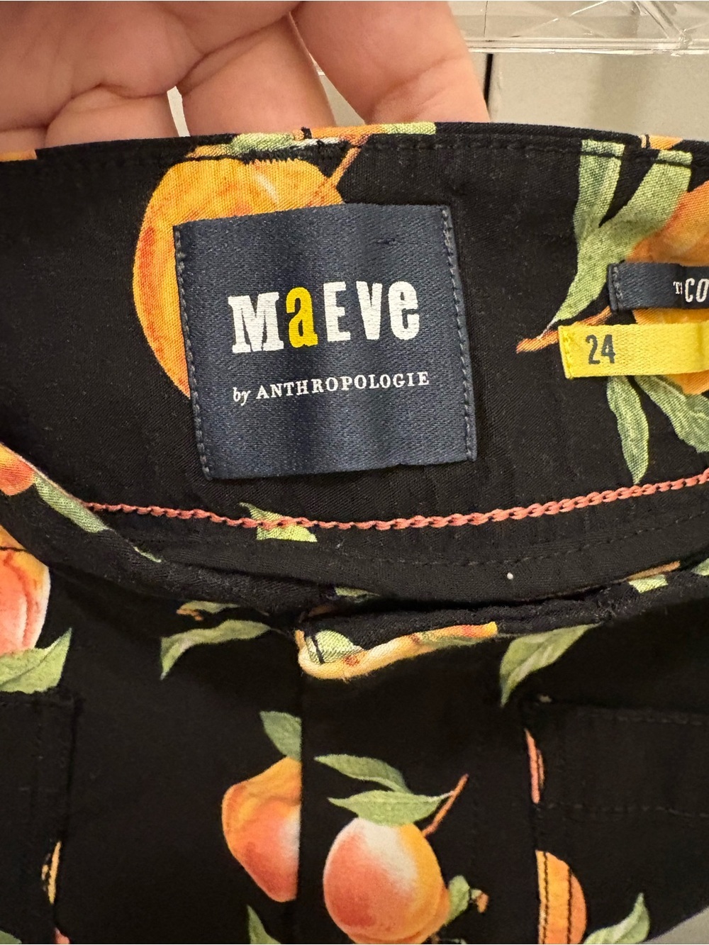Maeve by Anthropologie The Colette Peach Print High-Waisted Shorts Size 24 - Picture 8 of 16